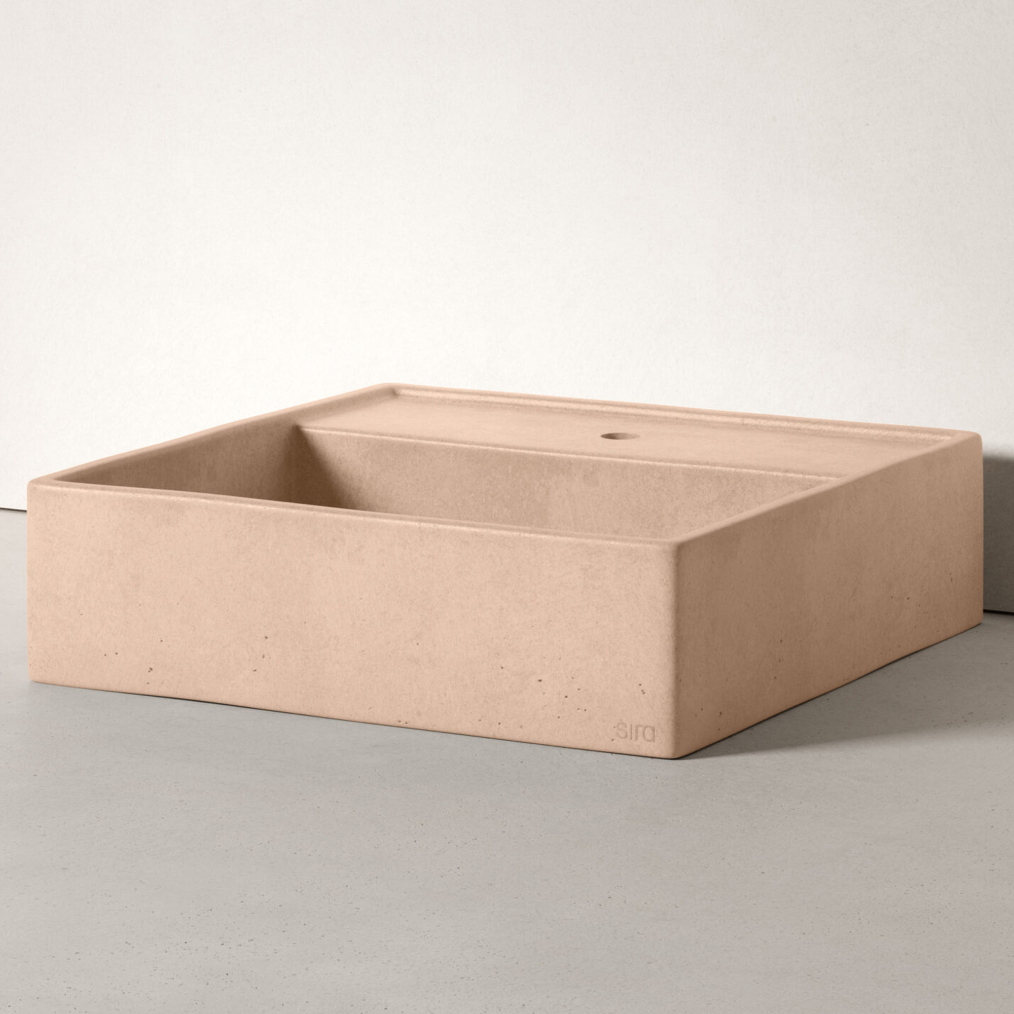 Sira Håndlagde Sement Servant Dome Mørkbeige Matt 47 cm