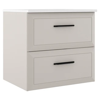 Servantskap <strong>Tandem</strong>  Beige Matt 60 cm med Servant Hvit Blank