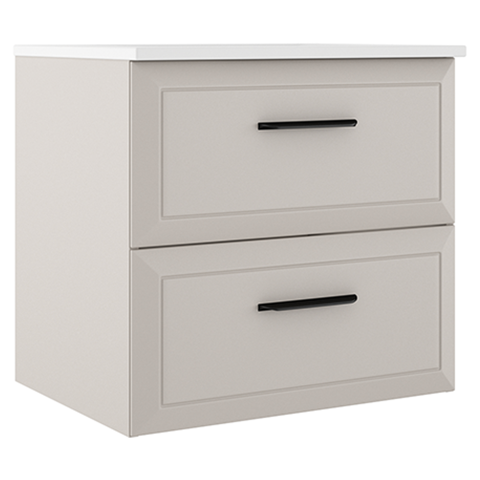 Servantskap Tandem Beige Matt 60 cm med Servant Hvit Blank