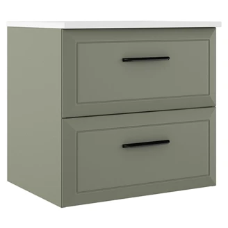 Servantskap <strong>Tandem</strong>  Grønn Matt 60 cm med Servant Hvit Blank