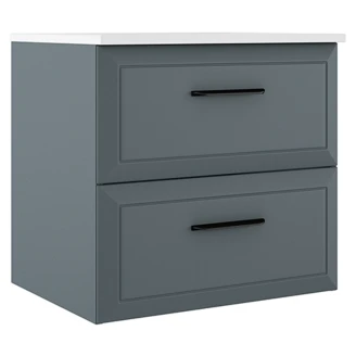 Servantskap <strong>Tandem</strong>  Blå Matt 60 cm med Servant Hvit Blank