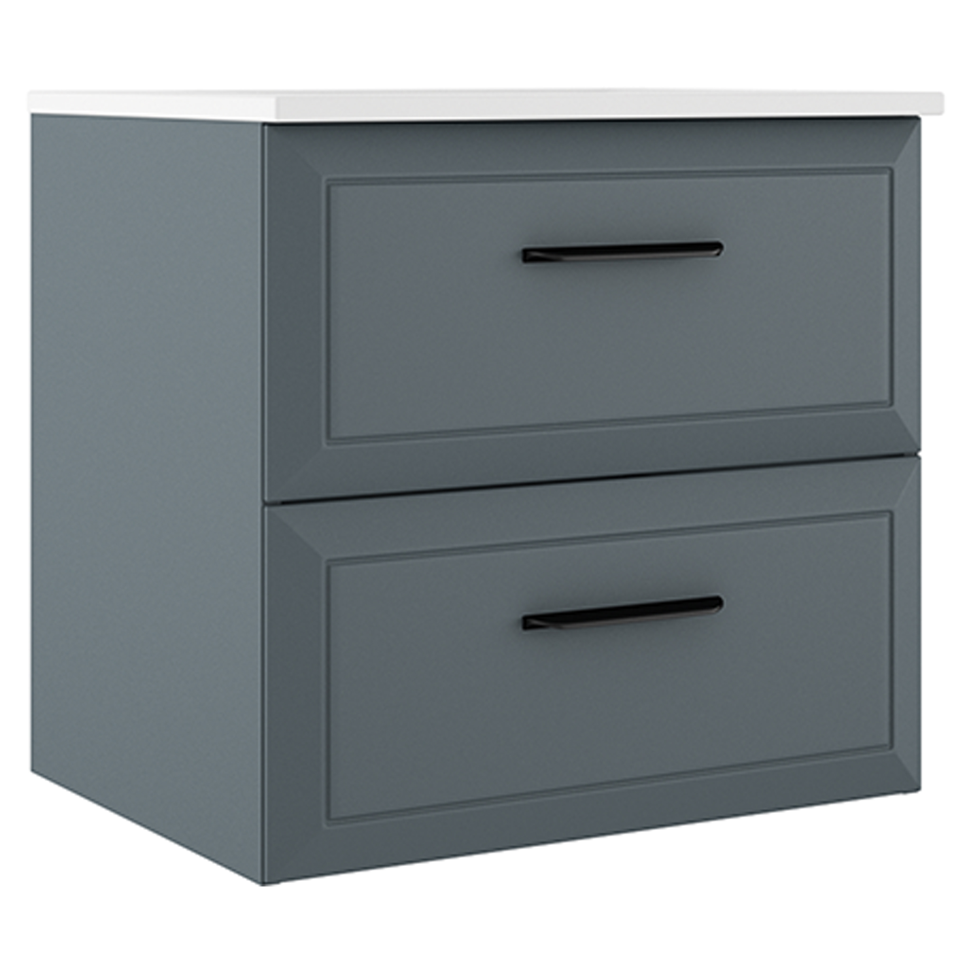 Servantskap Tandem Blå Matt 60 cm med Servant Hvit Blank
