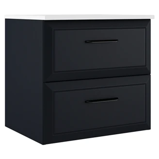 Servantskap <strong>Tandem</strong>  Mørkblå Matt 60 cm med Servant Hvit Blank