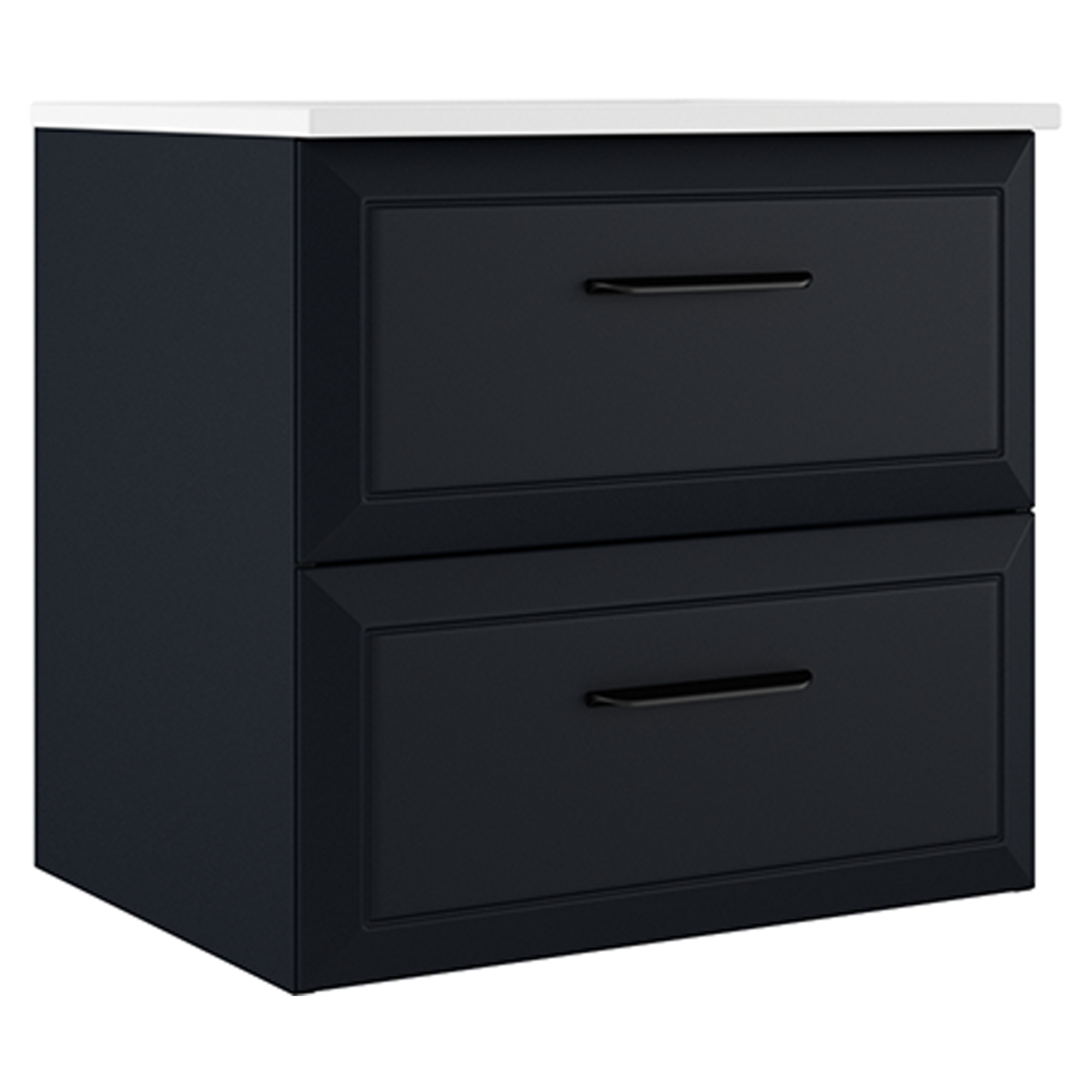 Servantskap Tandem Mørkblå Matt 60 cm med Servant Hvit Blank