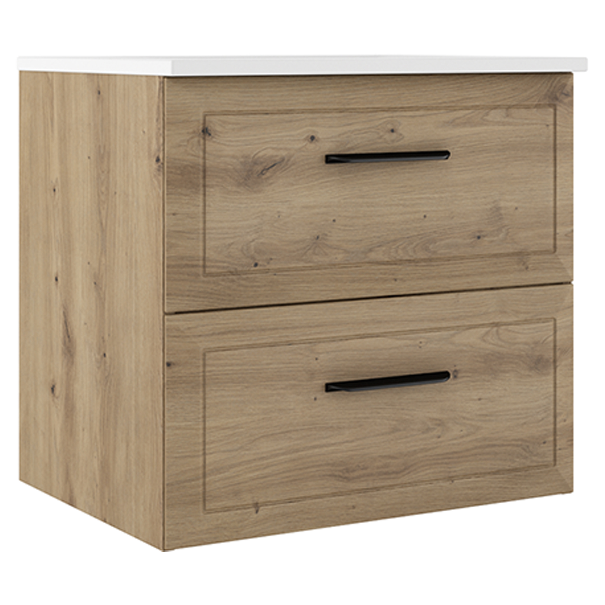 Servantskap Tandem Eik Matt 60 cm med Servant Hvit Blank