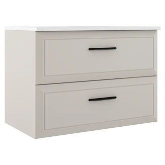 Servantskap <strong>Tandem</strong>  Beige Matt 80 cm med Servant Hvit Blank