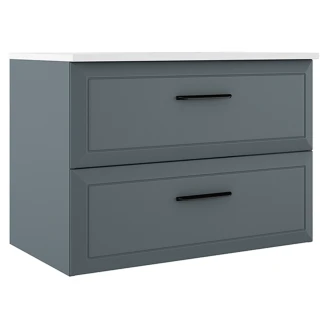 Servantskap <strong>Tandem</strong>  Blå Matt 80 cm med Servant Hvit Blank
