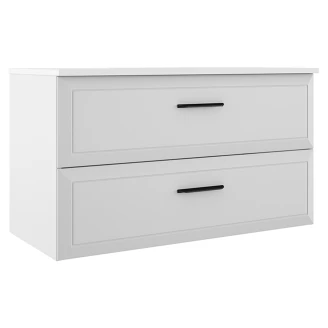 Servantskap <strong>Tandem</strong>  Hvit Matt 100 cm med Servant Hvit Blank
