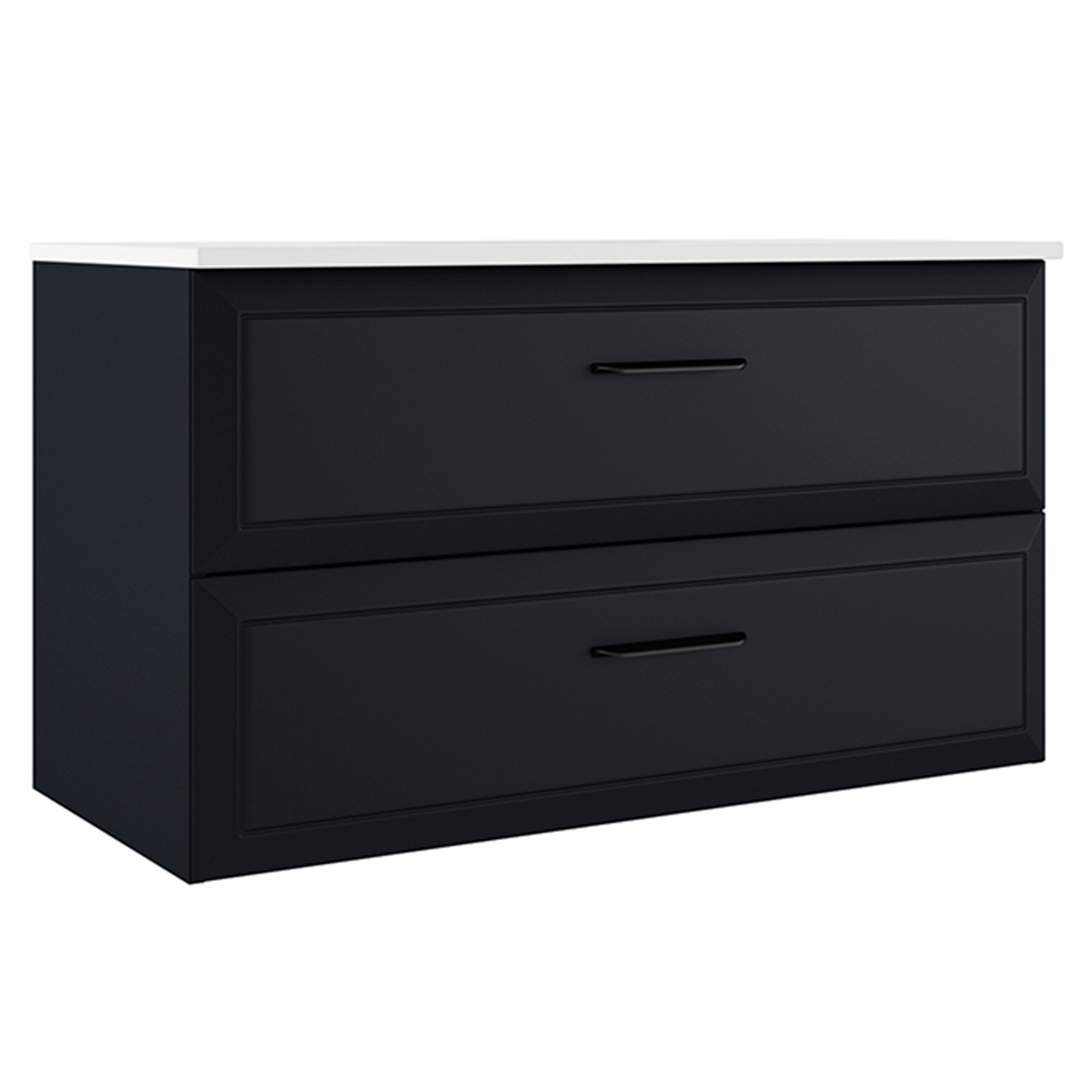 Servantskap Tandem Mørkblå Matt 100 cm med Servant Hvit Blank