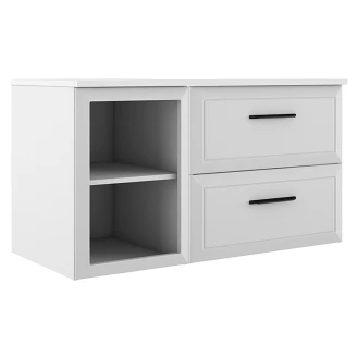 Servantskap <strong>Tandem</strong>  Hvit Matt 40+60 cm med Servant Hvit Blank