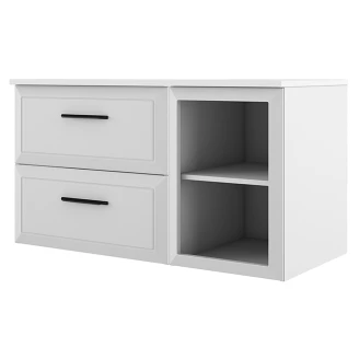 Servantskap <strong>Tandem</strong>  Hvit Matt 60+40 cm med Servant Hvit Blank