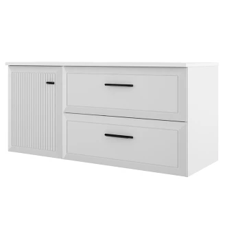 Servantskap <strong>Tandem</strong>  Hvit Matt 40+80 cm med Servant Hvit Blank