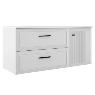 Servantskap <strong>Tandem</strong>  Hvit Matt 80+40 cm med Servant Hvit Blank