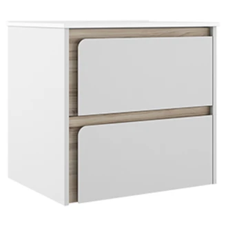 Servantskap <strong>Clarte</strong>  Hvit-Eik Matt 60 cm med Servant Hvit Blank