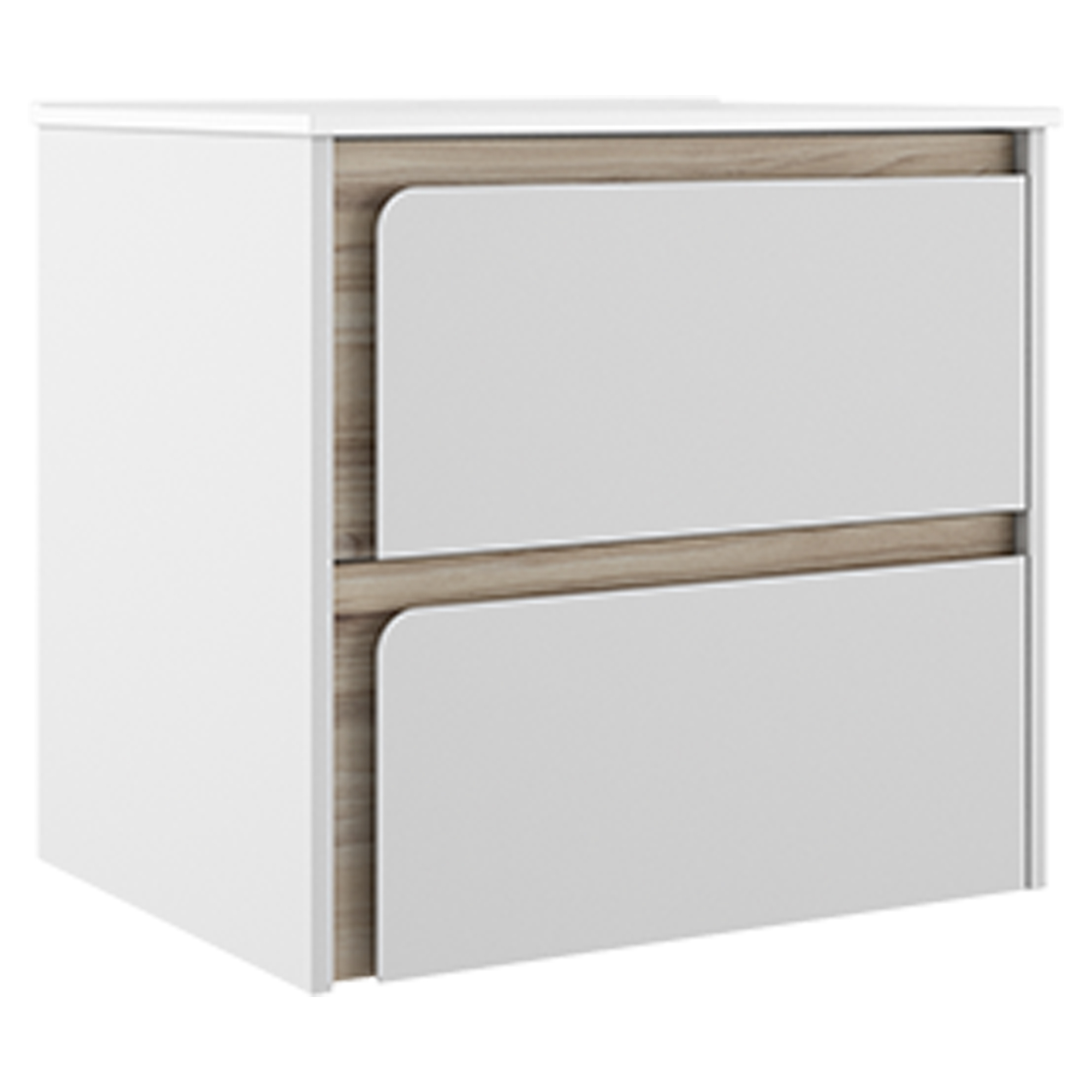 Servantskap Clarte Hvit-Eik Matt 60 cm med Servant Hvit Blank