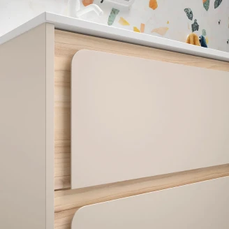 Servantskap Clarte Beige-Eik Matt 60 cm med Servant Hvit Blank