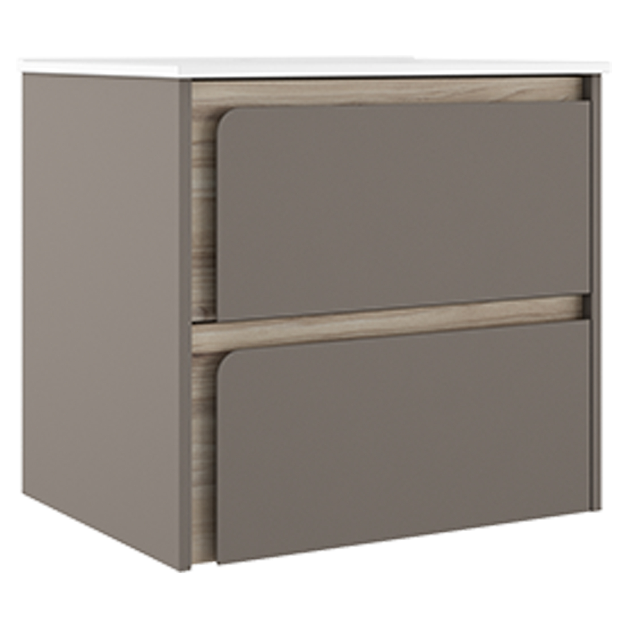 Servantskap Clarte Grå-Eik Matt 60 cm med Servant Hvit Blank