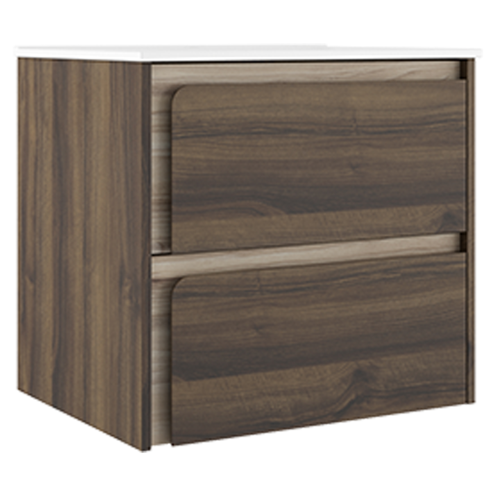 Servantskap Clarte Valnøtt-Eik Matt 60 cm med Servant Hvit Blank