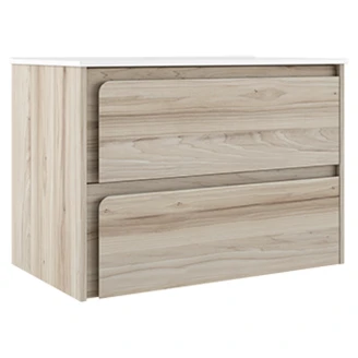 Servantskap <strong>Clarte</strong>  Eik Matt 80 cm med Servant Hvit Blank