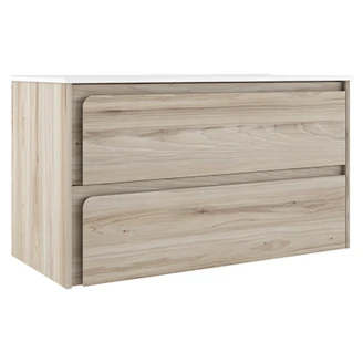 Servantskap <strong>Clarte</strong>  Eik Matt 100 cm med Servant Hvit Blank