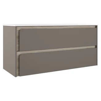 Servantskap <strong>Clarte</strong>  Grå-Eik Matt 120 cm med Servant Hvit Blank