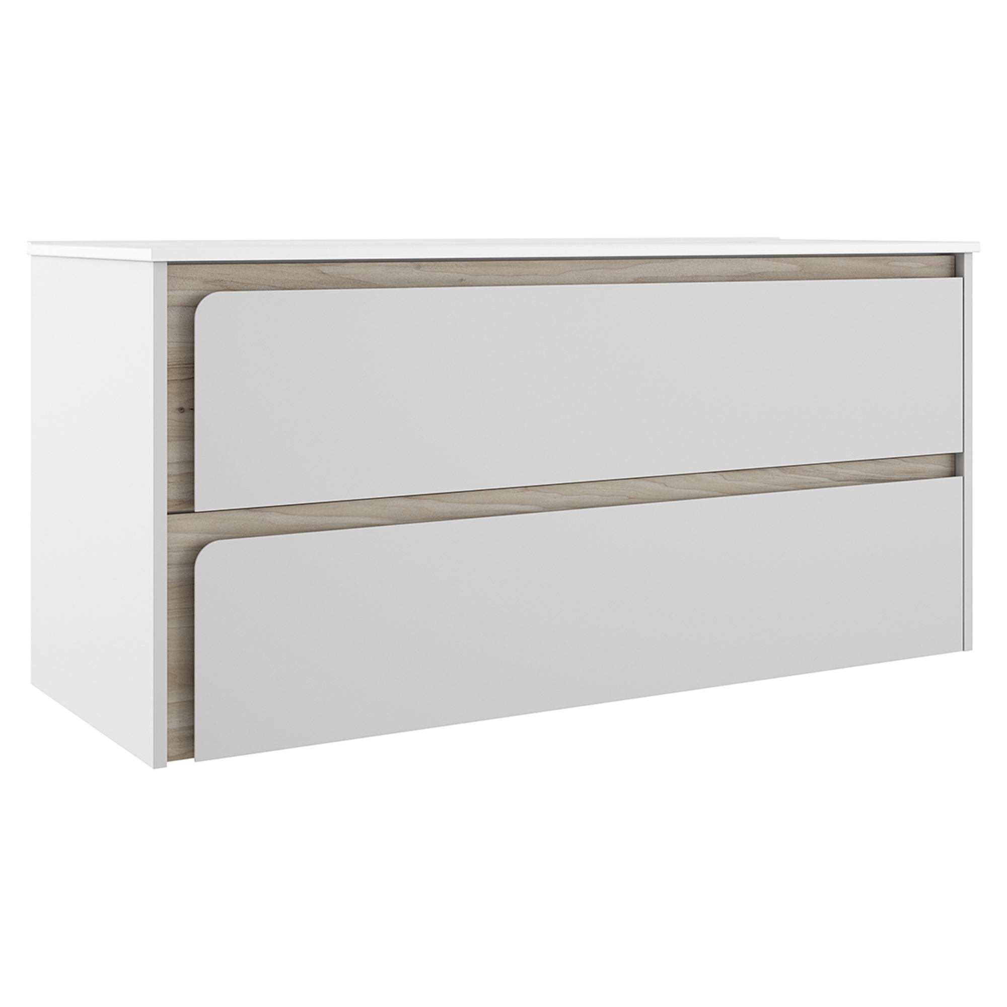Servantskap Clarte Hvit-Eik Matt 120 cm med Servant Hvit Blank Høyre