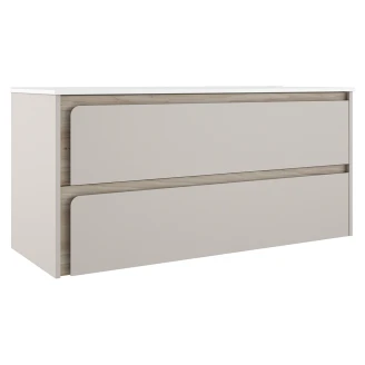 Servantskap <strong>Clarte</strong>  Beige-Eik Matt 120 cm med Servant Hvit Blank Høyre