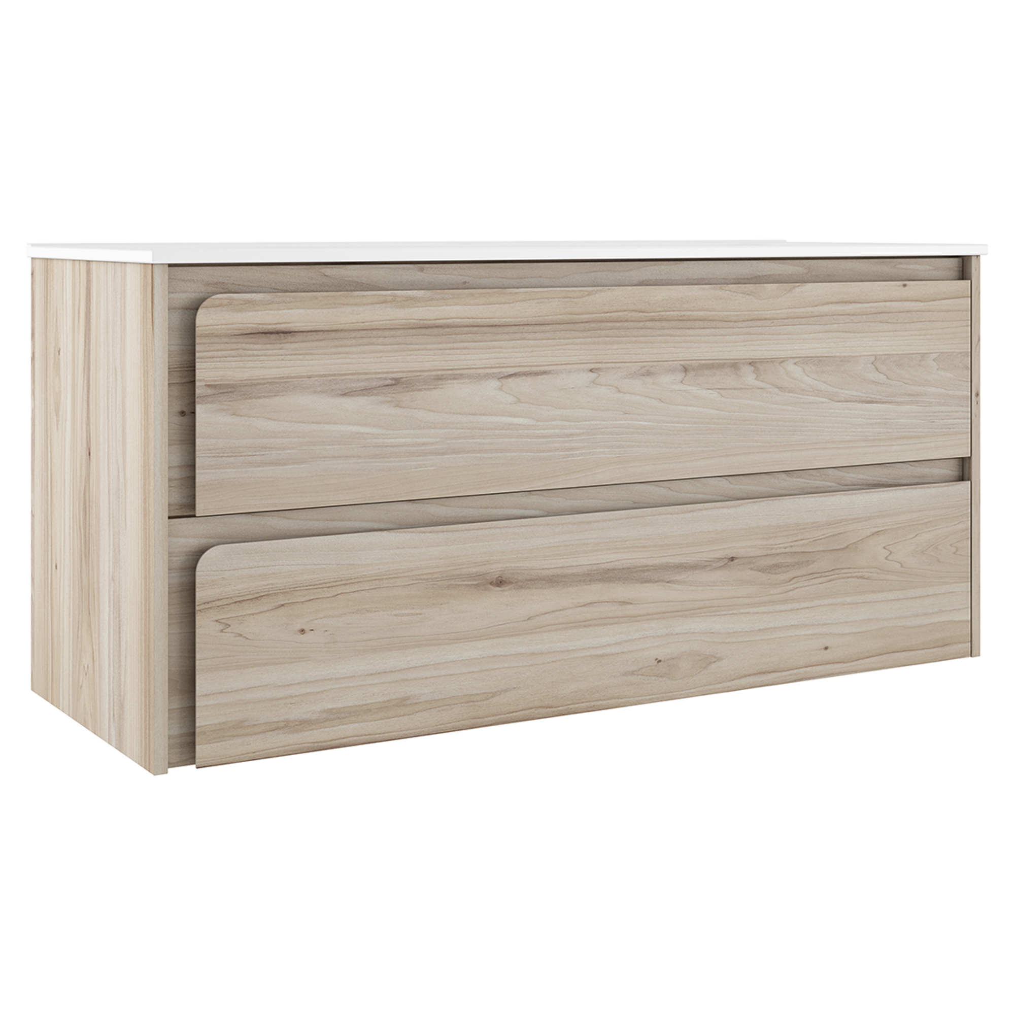 Servantskap Clarte Eik Matt 120 cm med Servant Hvit Blank Høyre