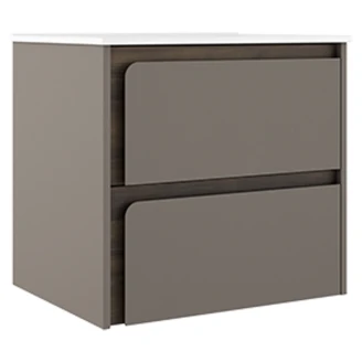 Servantskap <strong>Clarte</strong>  Grå-Valnøtt Matt 60 cm med Servant Hvit Blank
