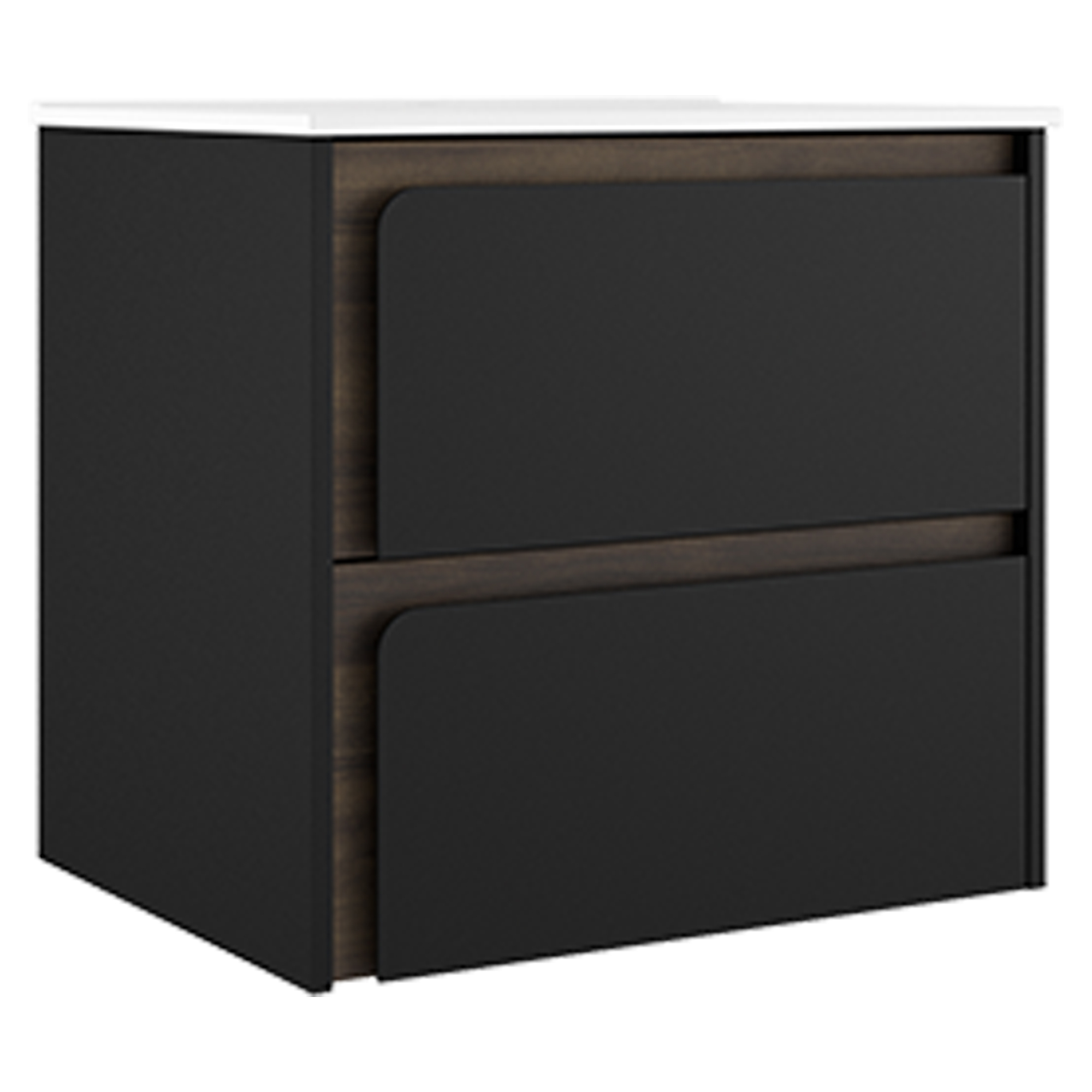 Servantskap Clarte Svart-Valnøtt Matt 60 cm med Servant Hvit Blank