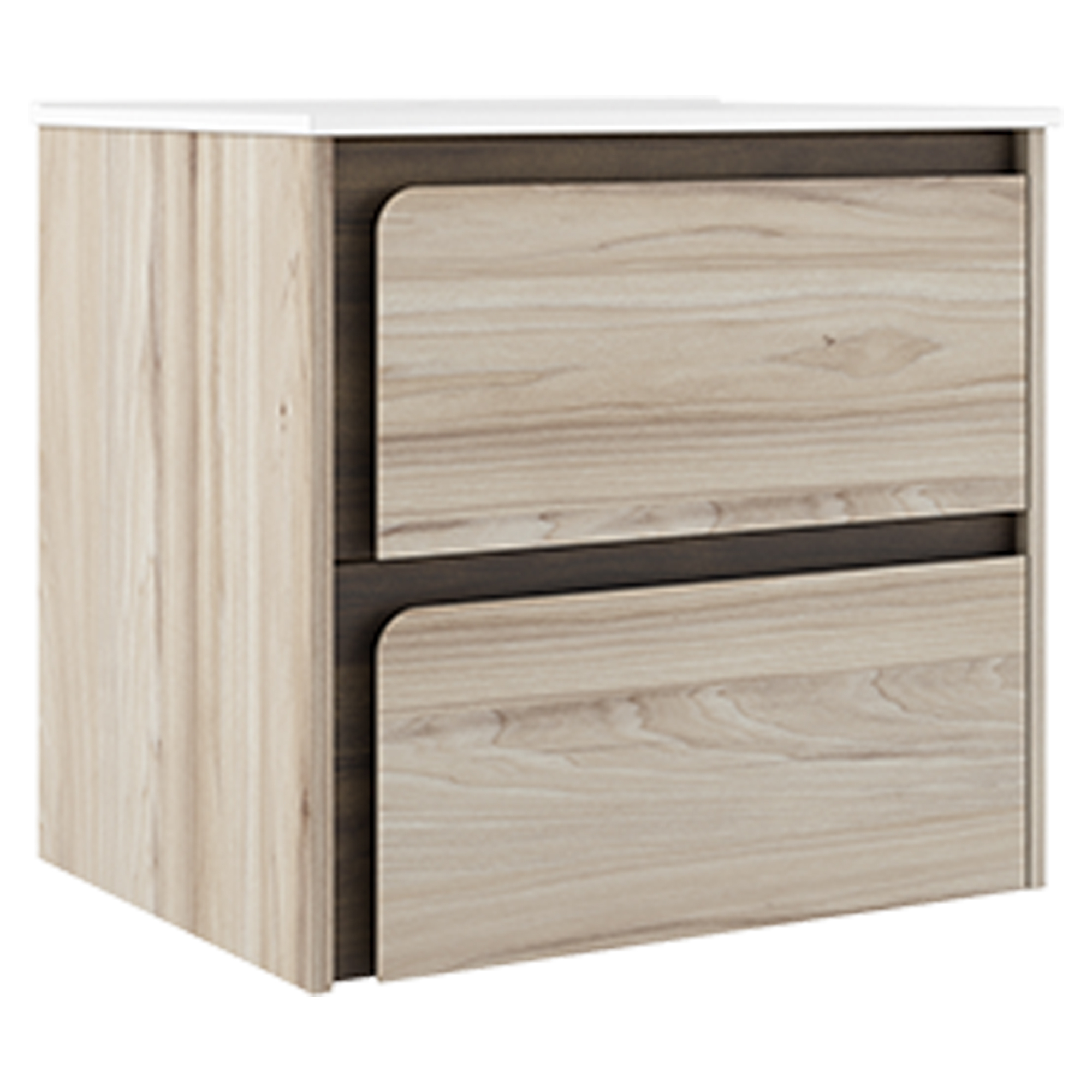 Servantskap Clarte Eik-Valnøtt Matt 60 cm med Servant Hvit Blank