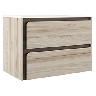 Servantskap <strong>Clarte</strong>  Eik-Valnøtt Matt 80 cm med Servant Hvit Blank