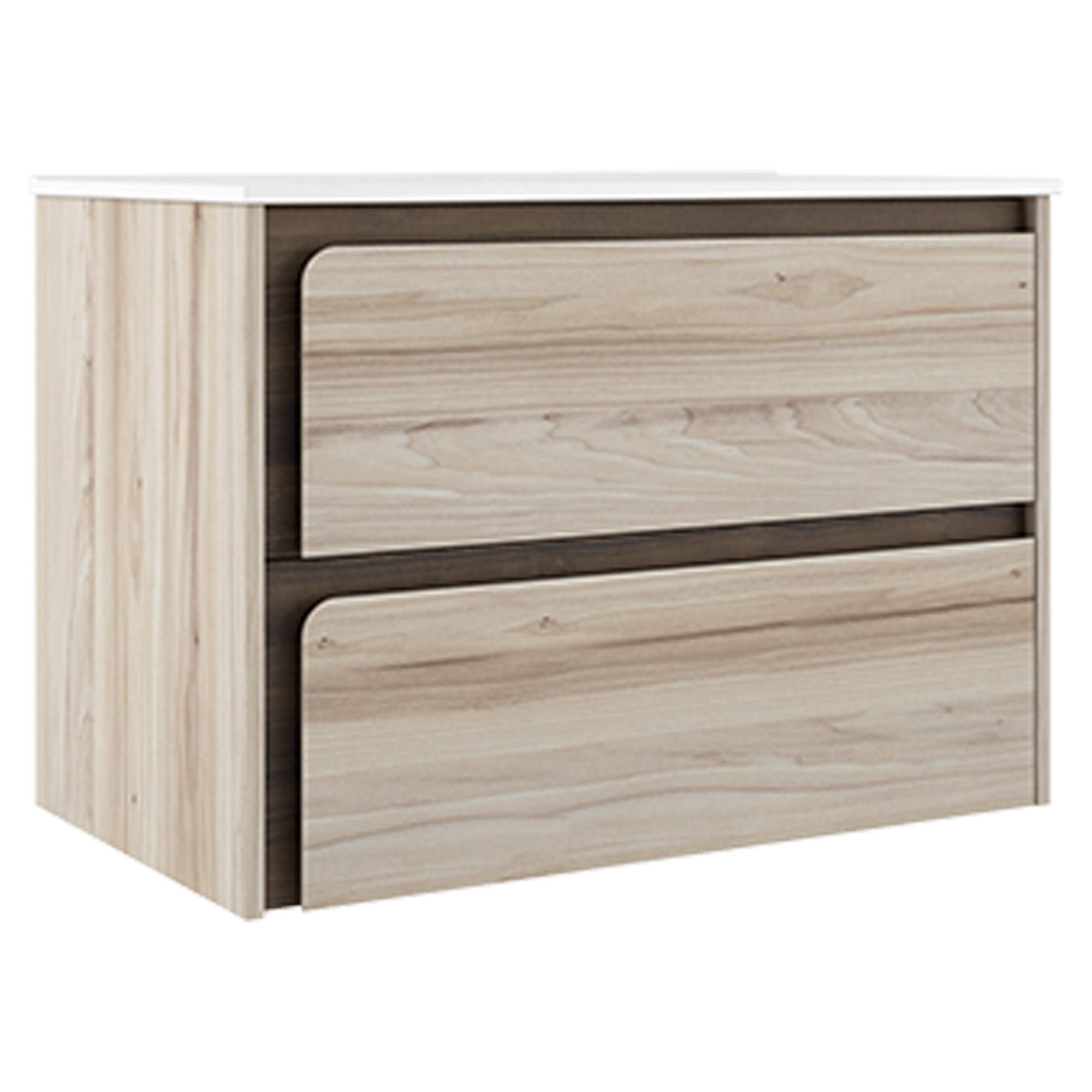 Servantskap Clarte Eik-Valnøtt Matt 80 cm med Servant Hvit Blank