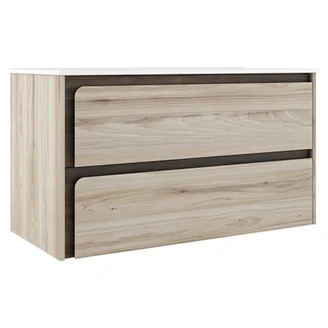 Servantskap <strong>Clarte</strong>  Eik-Valnøtt Matt 100 cm med Servant Hvit Blank