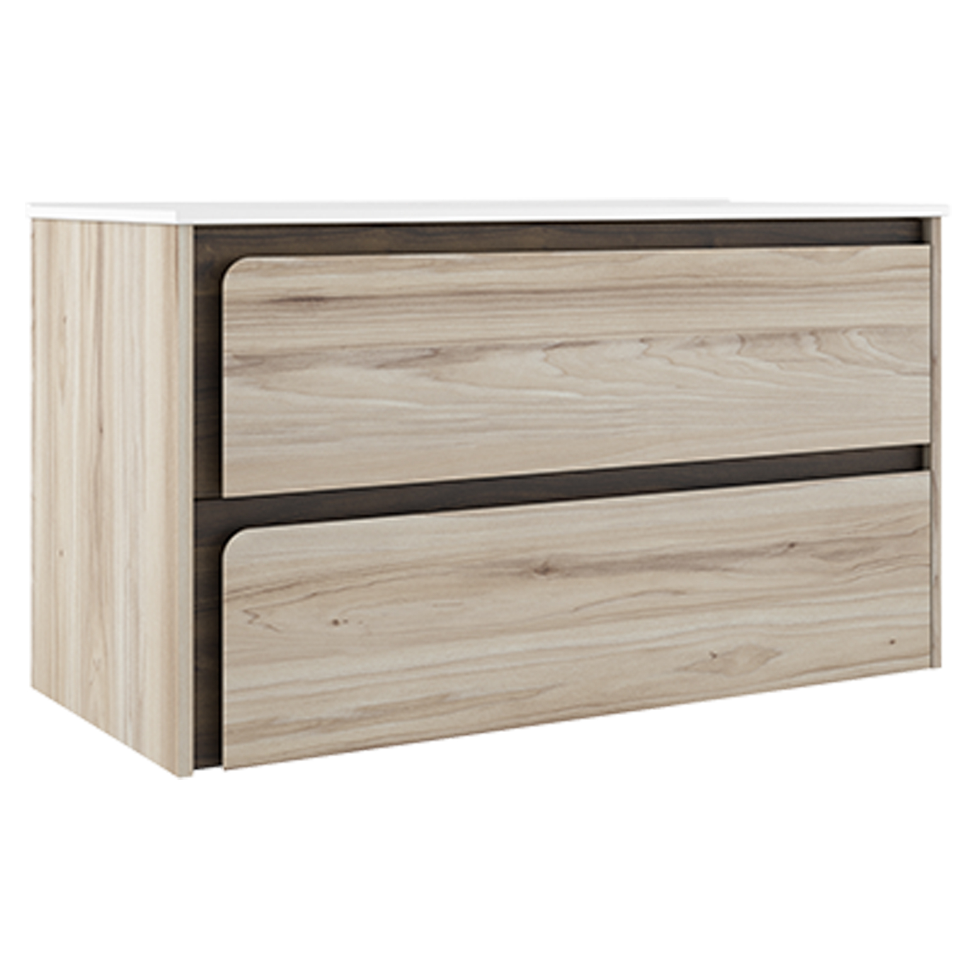 Servantskap Clarte Eik-Valnøtt Matt 100 cm med Servant Hvit Blank
