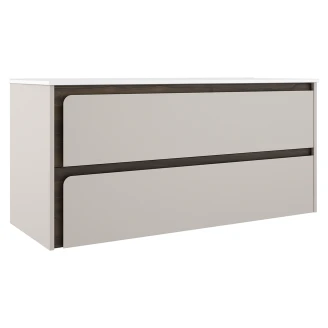 Servantskap <strong>Clarte</strong>  Beige-Valnøtt Matt 120 cm med Servant Hvit Blank Høyre