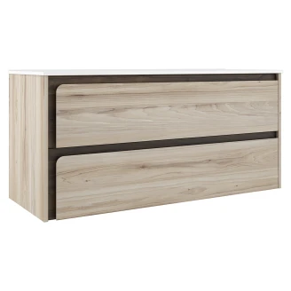 Servantskap <strong>Clarte</strong>  Eik-Valnøtt Matt 120 cm med Servant Hvit Blank Høyre