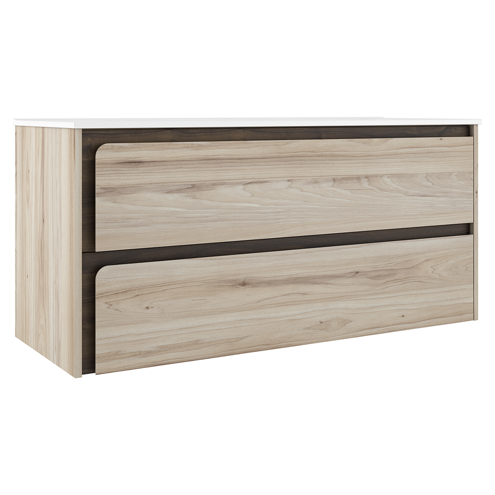 Servantskap Clarte Eik-Valnøtt Matt 120 cm med Servant Hvit Blank Høyre