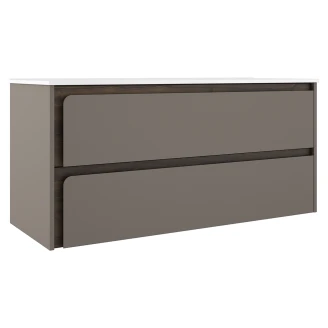 Servantskap <strong>Clarte</strong>  Grå-Valnøtt Matt 120 cm med Servant Hvit Blank Venstre