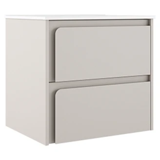 Servantskap <strong>Clarte</strong>  Beige Matt 60 cm med Servant Hvit Blank