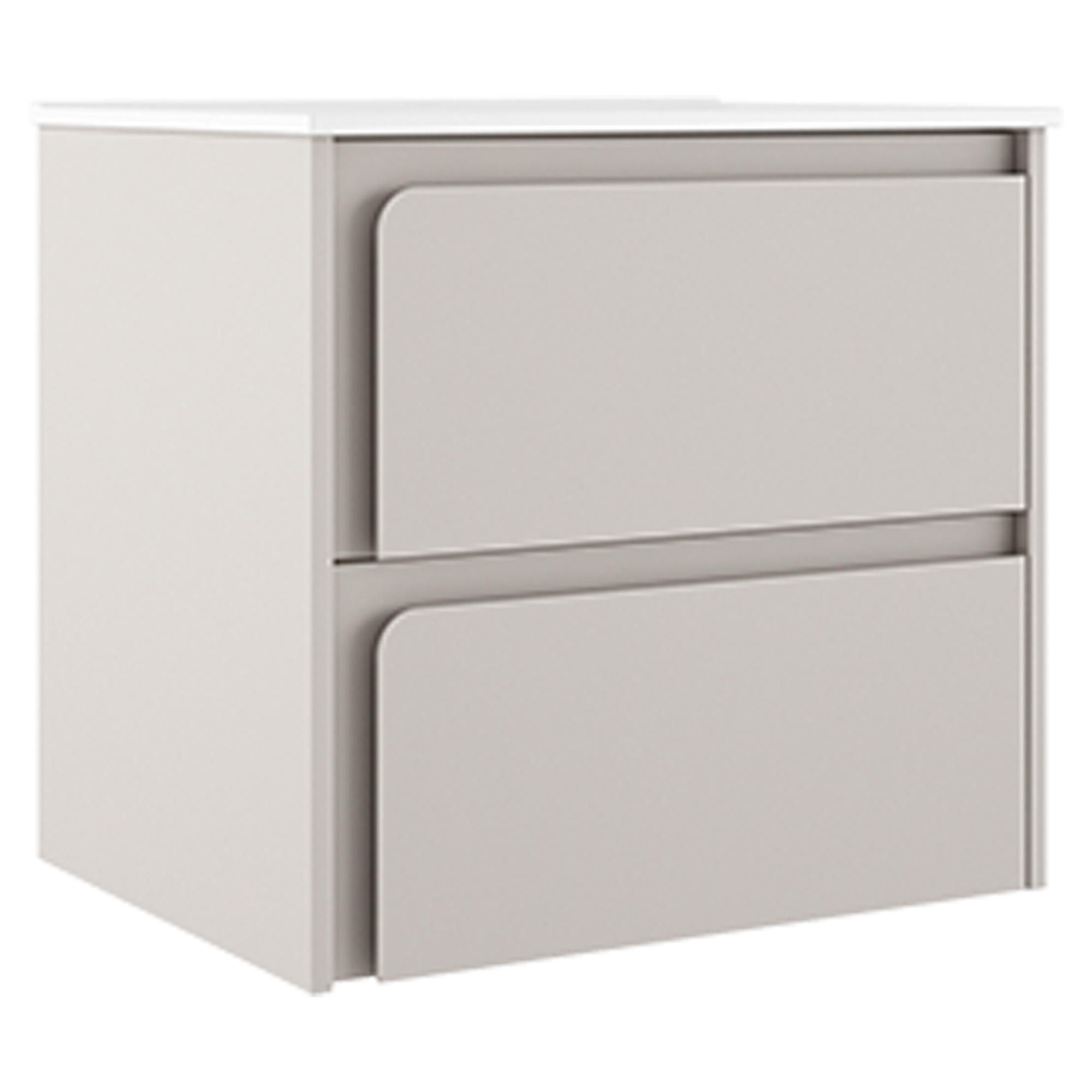 Servantskap Clarte Beige Matt 60 cm med Servant Hvit Blank