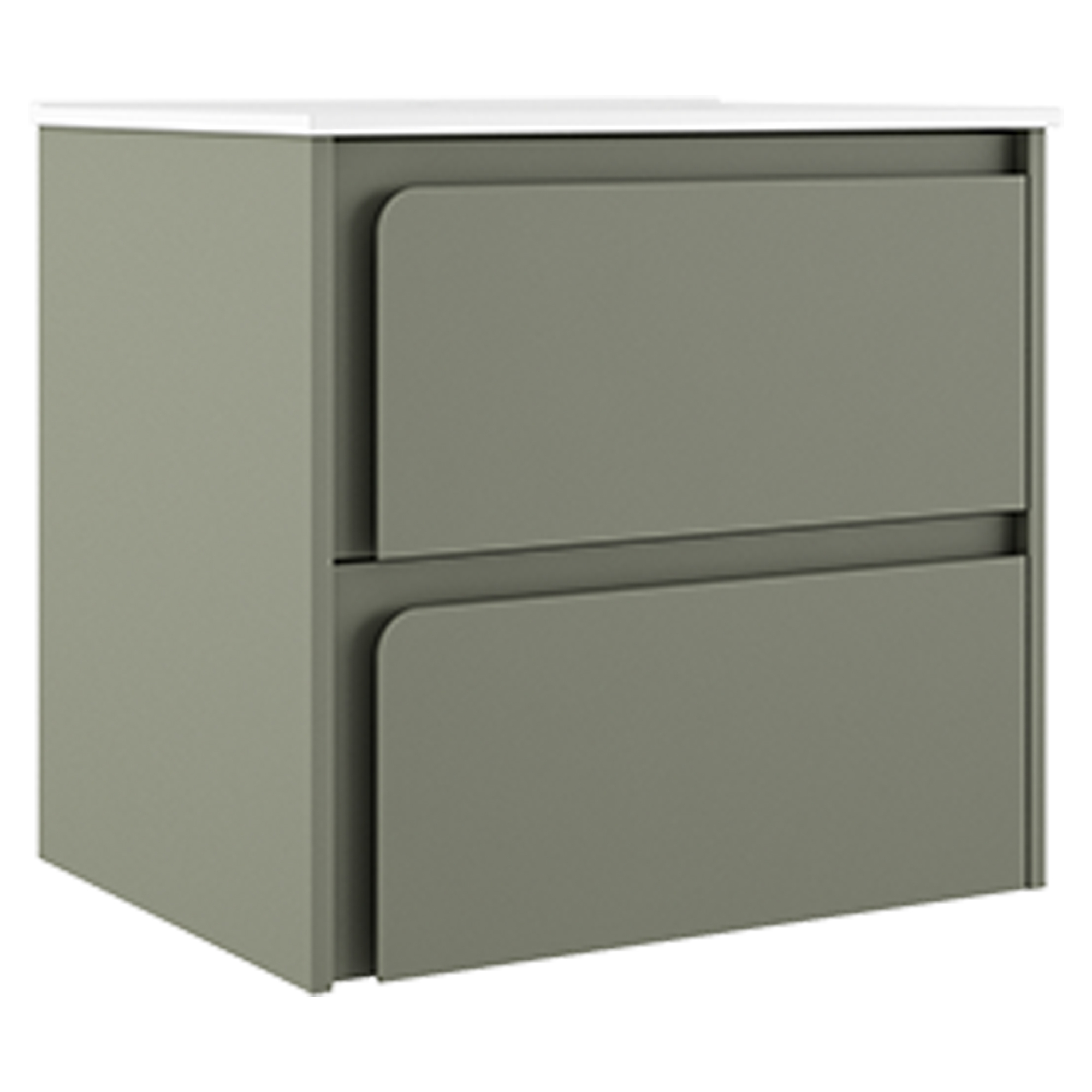 Servantskap Clarte Grønn Matt 60 cm med Servant Hvit Blank