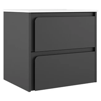 Servantskap <strong>Clarte</strong>  Mørkgrå Matt 60 cm med Servant Hvit Blank