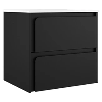 Underskab <strong>Clarte</strong>  Sort Mat 60 cm med Vask Hvid Blank