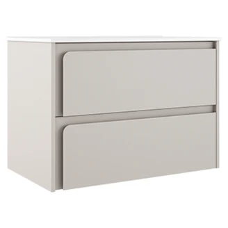 Servantskap <strong>Clarte</strong>  Beige Matt 80 cm med Servant Hvit Blank