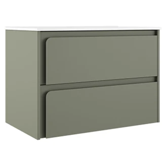 Servantskap <strong>Clarte</strong>  Grønn Matt 80 cm med Servant Hvit Blank