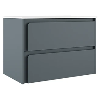 Servantskap <strong>Clarte</strong>  Blå Matt 80 cm med Servant Hvit Blank