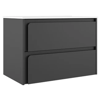 Servantskap <strong>Clarte</strong>  Mørkgrå Matt 80 cm med Servant Hvit Blank