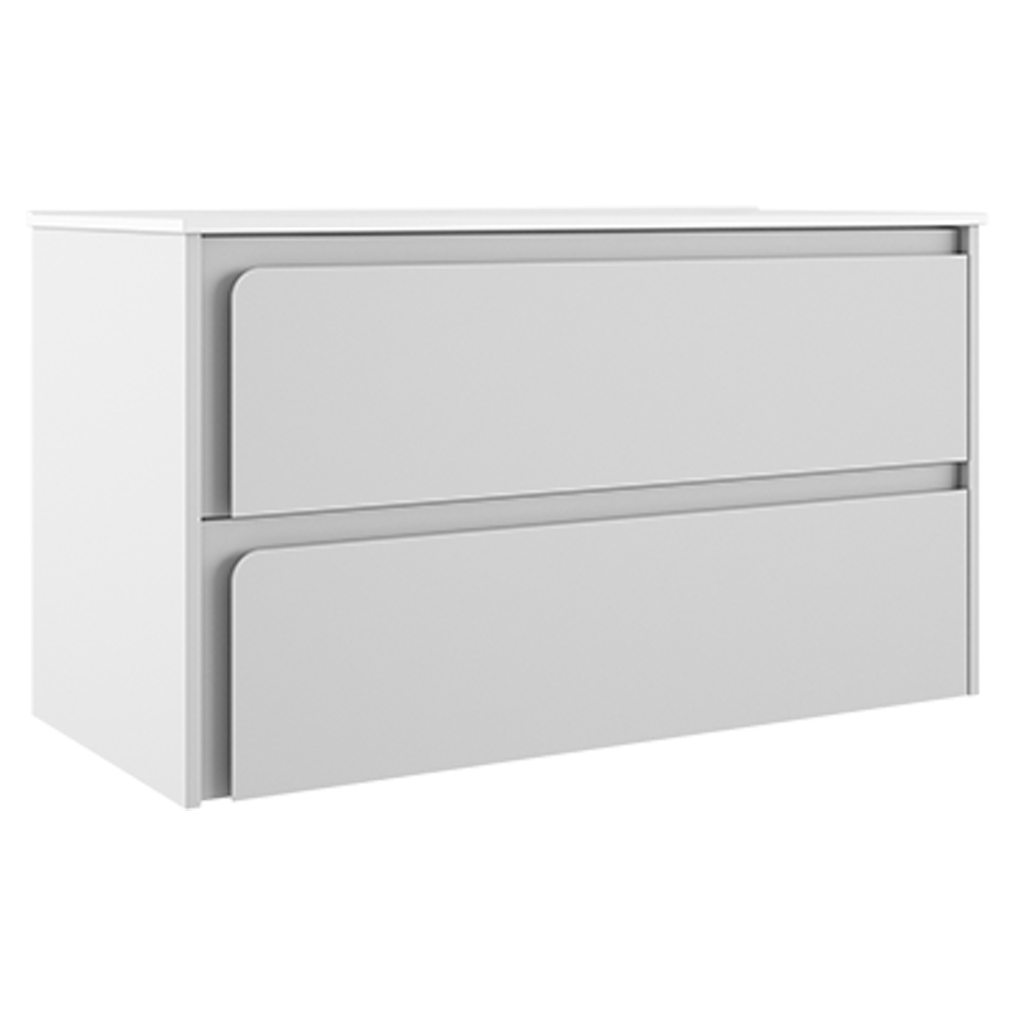 Servantskap Clarte Hvit Matt 100 cm med Servant Hvit Blank