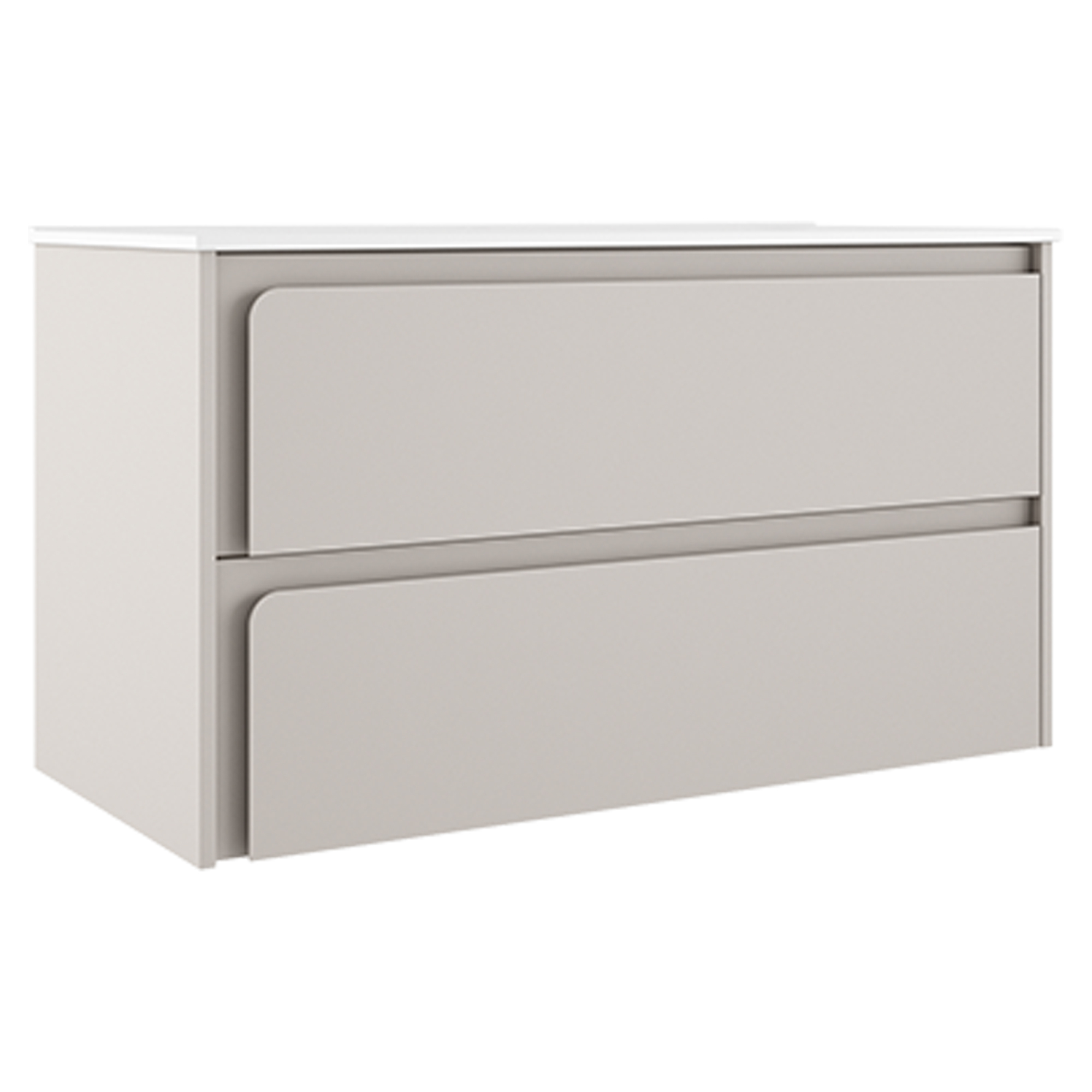 Servantskap Clarte Beige Matt 100 cm med Servant Hvit Blank